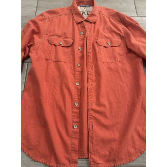 Tommy Bahama Men’s Long Sleeve Button Down Shirt Red Orange‎ Large - Picture 4 of 12